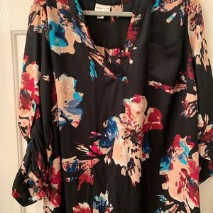 Ava + Viv floral blouse 1X